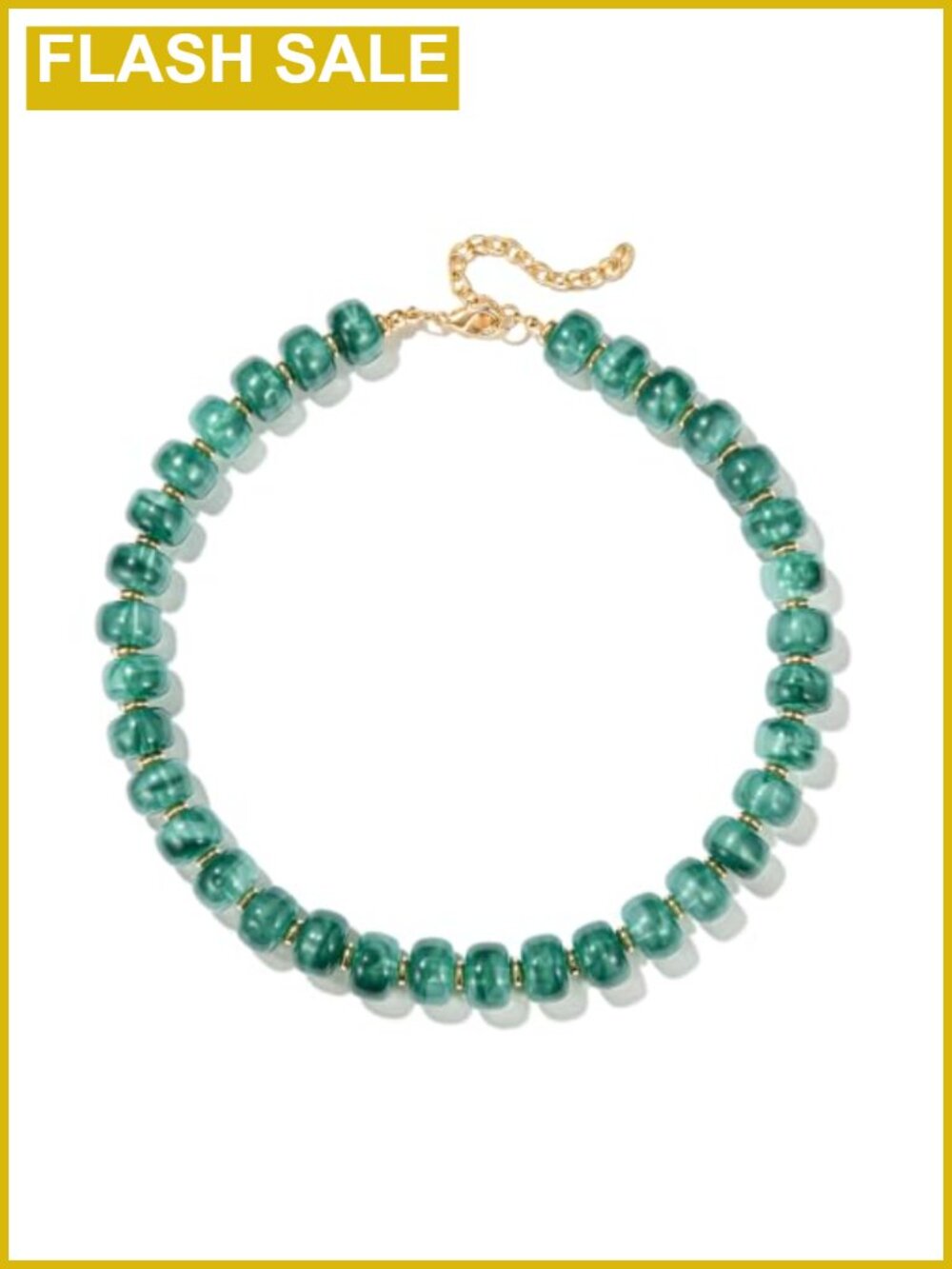 Chunky Beaded Statement Collar Necklace Boho Handmade Lobster Clasp